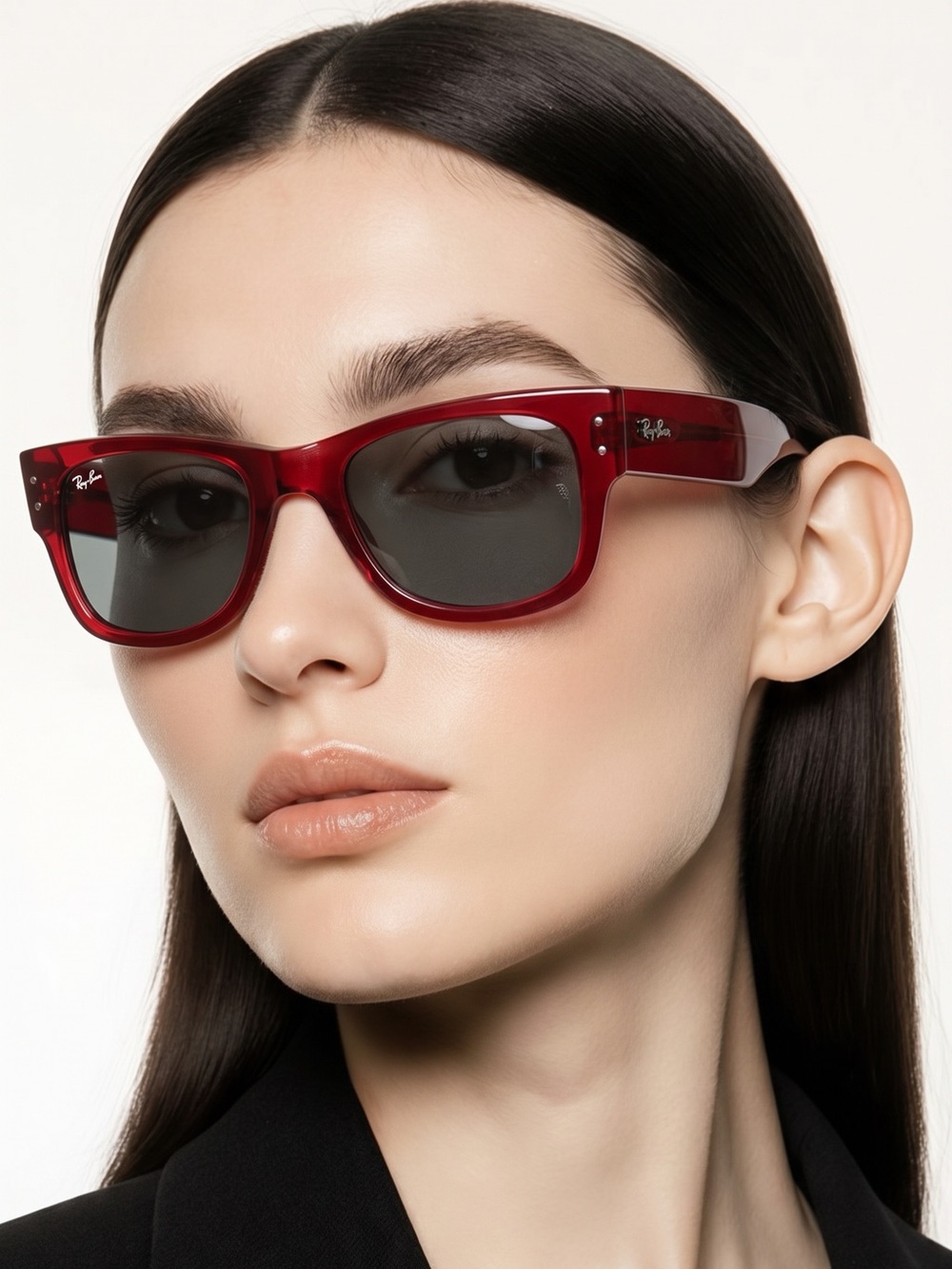 Ray-Ban Authentic NWT Mega Red Wayfarer Gray lenses Sunglasses RB0840S 51MM.